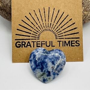Heart Brooch Blue Sodalite Gem Stone Valentine Pin Witchy Worry Lapel Shape Love
